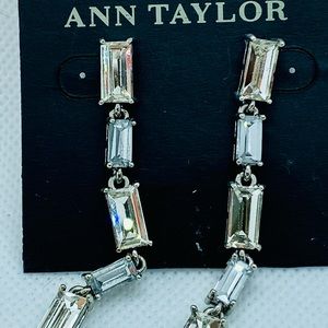 Ann Taylor jewelry baguette crystal drop earrings